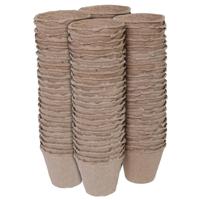 Turfpotjes - 96x - bruin - houtvezel - H 8 x 8 x 8 cm - moestuin - zaaien - tuinpotjes