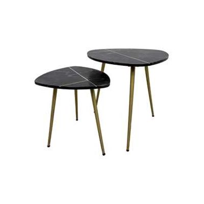 HSM Collection salontafel Lena (2 stuks) - zwart/goud