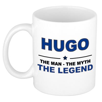 Hugo cadeau mok - man myth legend - naam koffiemok - 300 ml - collega - vaderdag