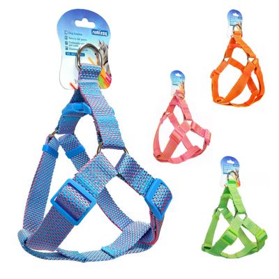 Nobleza Y-Tuigje Kleine hond - Fluorescerend - Gestipt Nylon - Maat S