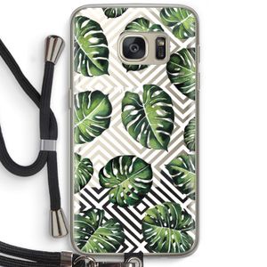 Geometrische jungle: Samsung Galaxy S7 Transparant Hoesje met koord