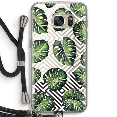 Geometrische jungle: Samsung Galaxy S7 Transparant Hoesje met koord