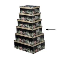 5Five Opbergdoos/box - zwart - L40 x B26.5 x H14 cm - Stevig karton - Junglebox