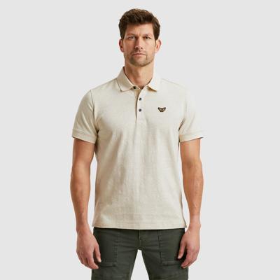 Pme Legend Short Sleeve Polo Jacquard Jersey 113140 7013 - Bone White