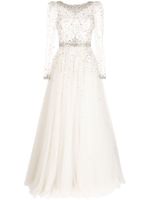 Jenny Packham robe longue Kuda à ornements en cristal - Blanc