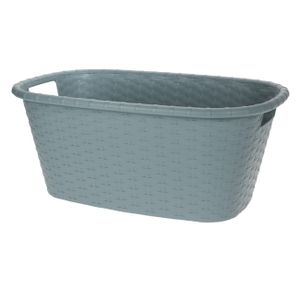 Grijsgroene wasmand 35 liter 60 x 40 x 25 cm huishouden