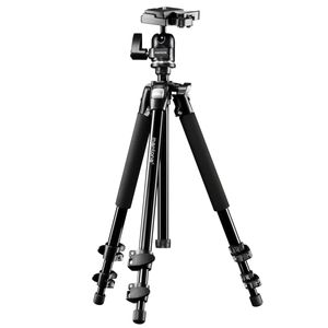 Mantona Scout MAX Stativ Tripod 3/8 inch Werkhoogte: 60 - 157 cm Zwart Kogelkop