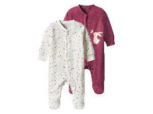 lupilu 2 Baby pyjama&apos;s (bordeaux rood/wit, 50/56)