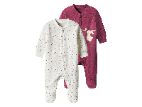 lupilu 2 Baby pyjama&apos;s (bordeaux rood/wit, 50/56)