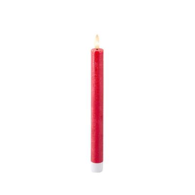 Kaars LED Lumineo Rood Ø 2,2 x 24,5 cm 2 Stuks (AAA)