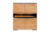 Highboard GRAND ACACIA 120 cm, acaciahout met natuurlijke rand en LED-verlichting - 44096