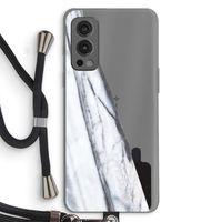 Gestreepte marmer: OnePlus Nord 2 5G Transparant Hoesje met koord