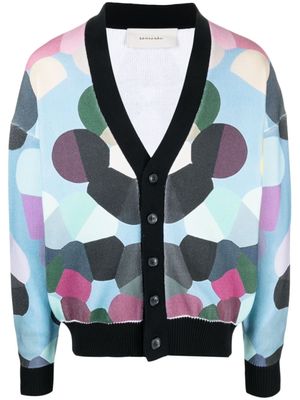 Limitato cardigan à imprimé graphique - Noir