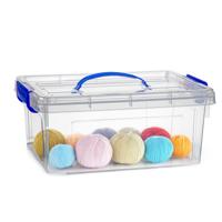 Opslagbox met deksel - transparant blauw - 8.5 liter - 36 x 26 x 15 cm - kunststof