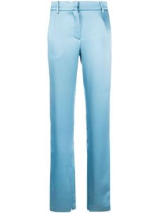 Magda Butrym pantalon en satin à coupe droite - Bleu