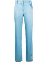 Magda Butrym pantalon en satin à coupe droite - Bleu - thumbnail