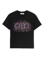 MSGM Kids t-shirt en coton à logo strassé - Noir - thumbnail