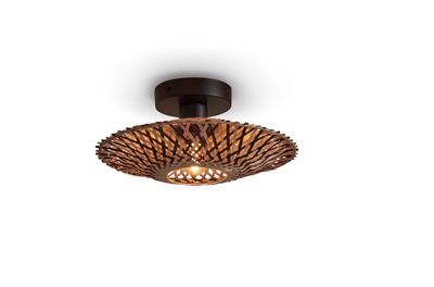 GOOD&MOJO Plafondlamp 'Kalimantan' Bamboe, 30cm, kleur Naturel/Zwart