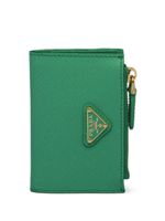 Prada porte-cartes en cuir Saffiano à plaque logo - Vert