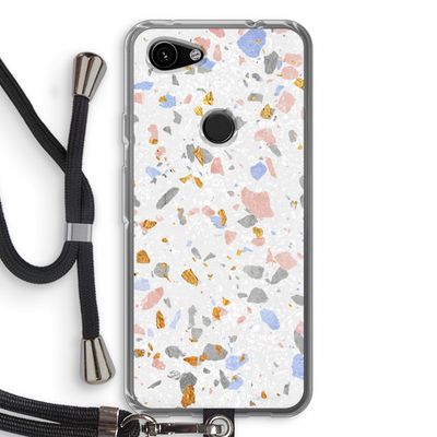 Terrazzo N°8: Pixel 3a Transparant Hoesje met koord