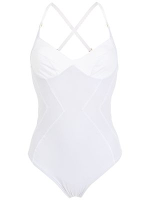 Amir Slama maillot de bain à empiècements contrastants - Blanc