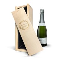 Cava in gegraveerde kist - Palau Semi Sec (750ml)