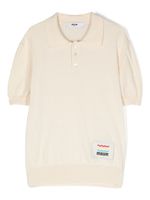 MSGM Kids polo en coton à patch logo - Tons neutres - thumbnail