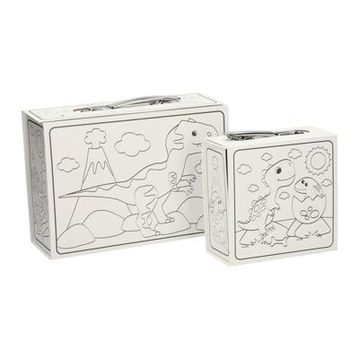 Wins Holland kleur je eigen dinokoffertjes, set van 2