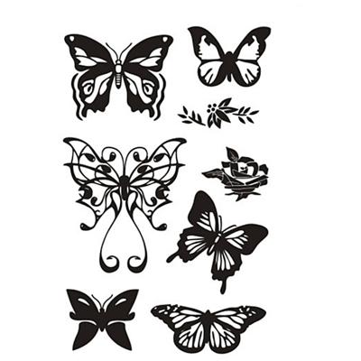 Creativ Company Silicone stempels, vlinders, vel 11x15,5 cm, 1 vel