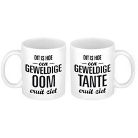 Geweldige oom en tante mok - Cadeau beker set voor Oom en Tante   -