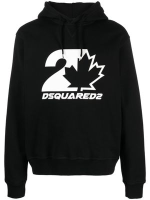 DSQUARED2 hoodie en coton à logo imprimé - Noir