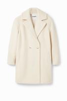 Bouclé jas met overslag - WHITE - XS Bouclé jas met overslag - WHITE - XS