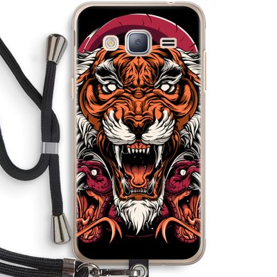 Tiger and Rattlesnakes: Samsung Galaxy J3 (2016) Transparant Hoesje met koord