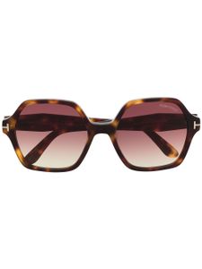 TOM FORD Eyewear lunettes de soleil à monture géométrique oversize - Marron