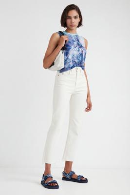 Straight cropped jeans - WHITE - 46