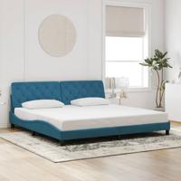 Bedframe zonder matras fluweel blauw 200x200 cm