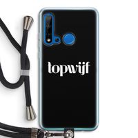 Topwijf Zwart: Huawei P20 Lite (2019) Transparant Hoesje met koord