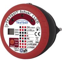 Testboy Testavit Schuki 1 LCD Stopcontacttester CAT II 300 V LCD, LED