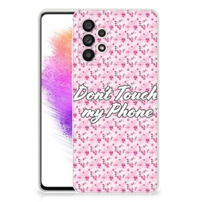 Samsung Galaxy A73 5G Silicone-hoesje Flowers Pink DTMP Samsung Galaxy A73 5G Silicone-hoesje Flowers Pink DTMP