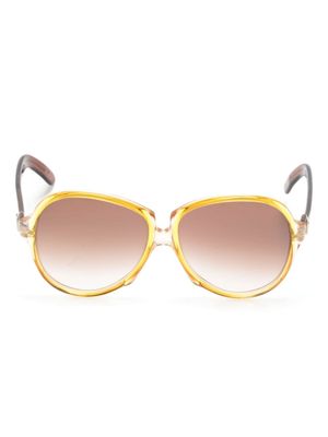Saint Laurent Pre-Owned lunettes de soleil bicolores à monture oversize (années 1970) - Jaune
