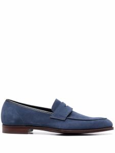 Crockett & Jones mocassins en daim - Bleu