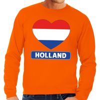 Oranje Holland hart vlag sweater heren - thumbnail