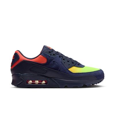 Nike Air Max 90 Sneakers Donkerblauw Oranje Geel Groen Nike Air Max 90 Sneakers Donkerblauw Oranje Geel Groen