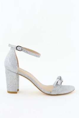 Stuart Weitzman sandalen Nearlynude SW Bow SD108 zilver