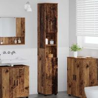 Hoge badkamerkast Oud hout 30 x 35 x 192 cm Bewerkt hout