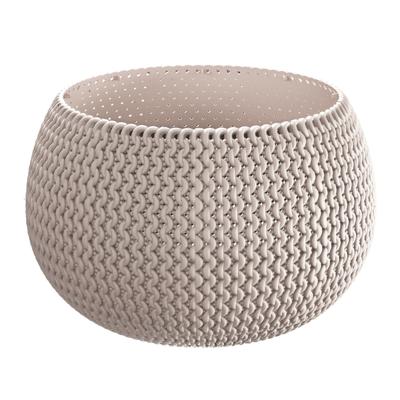 Kunststof bloempot/plantenpot Splofy - taupe - D19 x H20 cm - 4 liter - rond - buiten/tuin potten