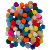 Pompons - 100x - gekleurd - 10 mm - hobby/knutsel materialen