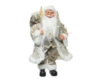 Kerstman pes l20b30h60cm zilver - Decoris - thumbnail