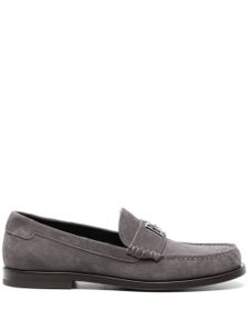 Dolce & Gabbana logo-plaque suede loafers - Gris