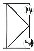 IJzeren deurframe incl. luxe inbouwslotset zwart H155xB100 cm zwart gespoten Tuindeco - Tuindeco